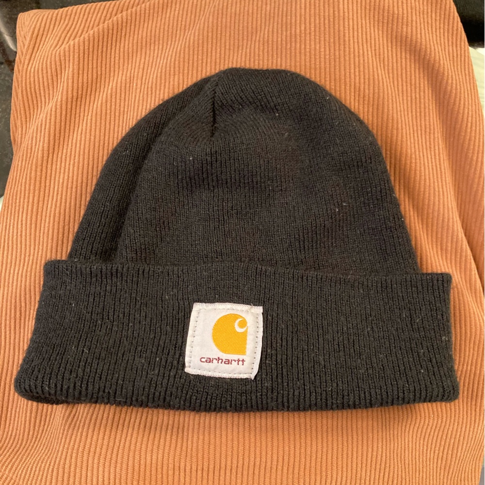 Carhartt Black Beanie with Embroidered Crimson Alabama University logo